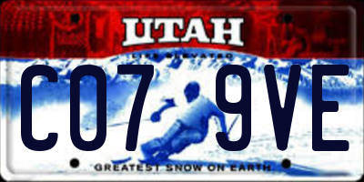 UT license plate C079VE