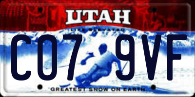 UT license plate C079VF