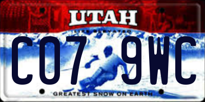 UT license plate C079WC