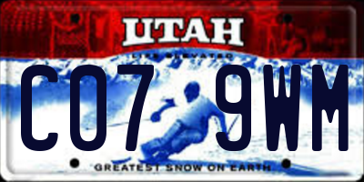 UT license plate C079WM