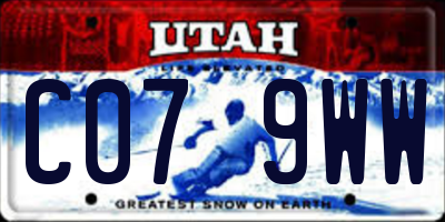 UT license plate C079WW