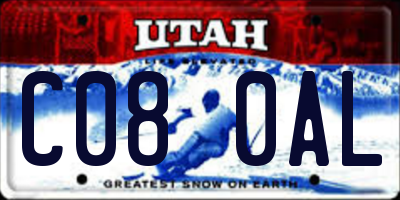 UT license plate C080AL