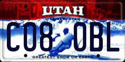 UT license plate C080BL