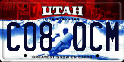UT license plate C080CM