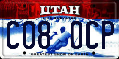 UT license plate C080CP