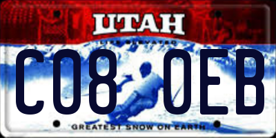 UT license plate C080EB