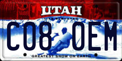 UT license plate C080EM