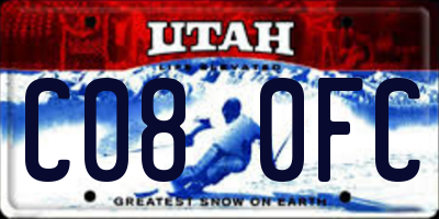 UT license plate C080FC