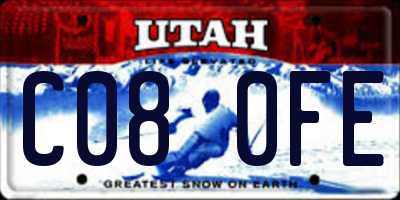 UT license plate C080FE