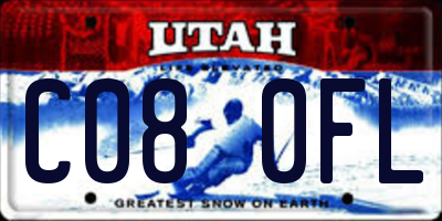UT license plate C080FL