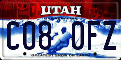 UT license plate C080FZ