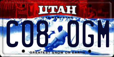 UT license plate C080GM