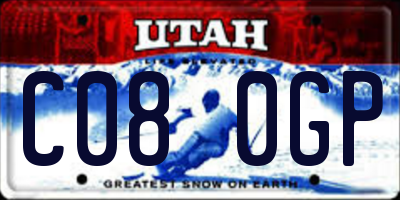 UT license plate C080GP