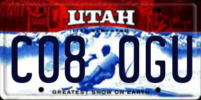 UT license plate C080GU