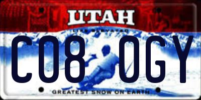 UT license plate C080GY