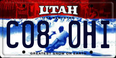 UT license plate C080HI