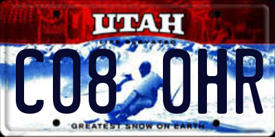 UT license plate C080HR