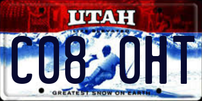 UT license plate C080HT