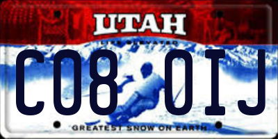 UT license plate C080IJ