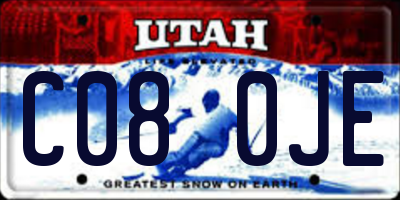 UT license plate C080JE