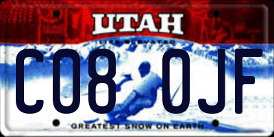 UT license plate C080JF