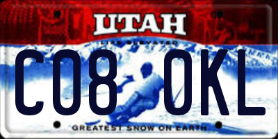 UT license plate C080KL
