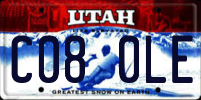 UT license plate C080LE
