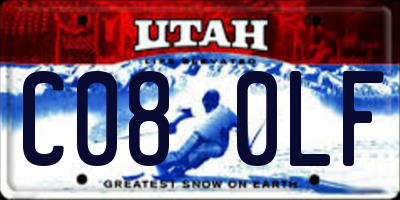 UT license plate C080LF