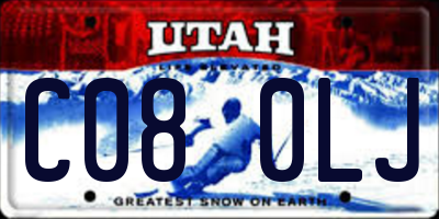UT license plate C080LJ