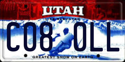 UT license plate C080LL