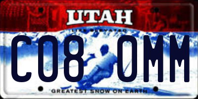 UT license plate C080MM