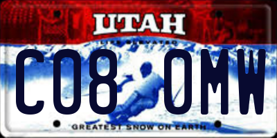 UT license plate C080MW
