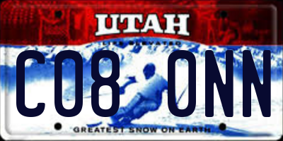 UT license plate C080NN
