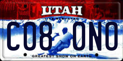 UT license plate C080NO
