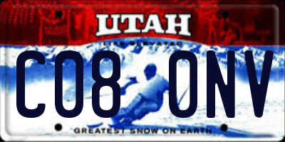 UT license plate C080NV