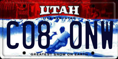 UT license plate C080NW