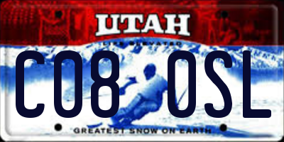 UT license plate C080SL