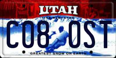 UT license plate C080ST