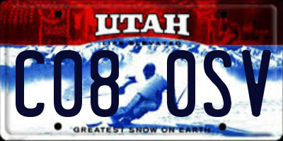 UT license plate C080SV