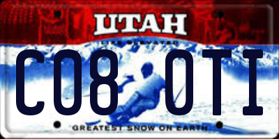 UT license plate C080TI
