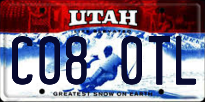 UT license plate C080TL