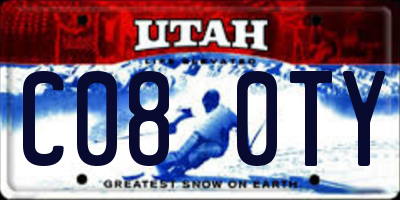 UT license plate C080TY