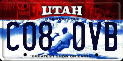 UT license plate C080VB