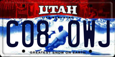 UT license plate C080WJ