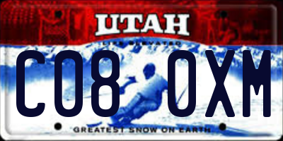 UT license plate C080XM