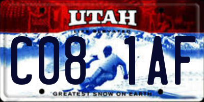 UT license plate C081AF