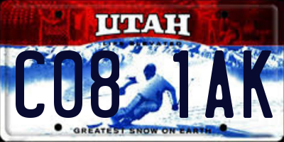 UT license plate C081AK