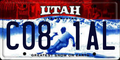 UT license plate C081AL