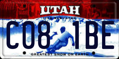 UT license plate C081BE