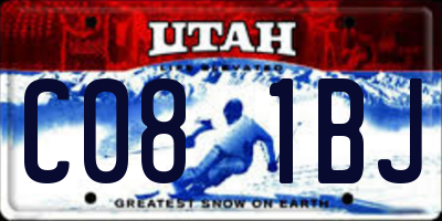 UT license plate C081BJ